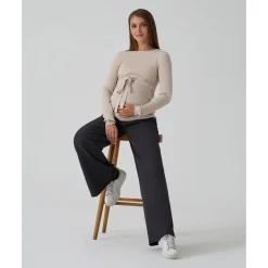 Prenatal Jersey premamá beige de punto canalé con cordón ajustable