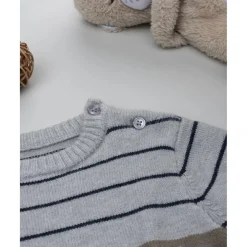 Prenatal Jersey tricot bebé gris y marrón con perritos bordados* Niño·Bebé Niño 3-36 Meses|Bebé Niño 3-36 Meses·Jerséis Y Cardigans