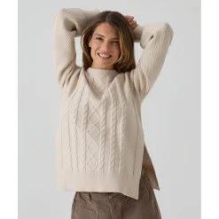 Prenatal Jersey tricot premamá beige con textura trenzada* Premamá·Moda|Moda·Prendas De Punto