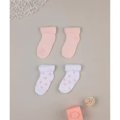 Prenatal Juego de 2 pares de calcetines de rizo rosa con corazones* Recién Nacido·Ropa Y Accesorios|Ropa Y Accesorios·Zapatos Y Calcetines