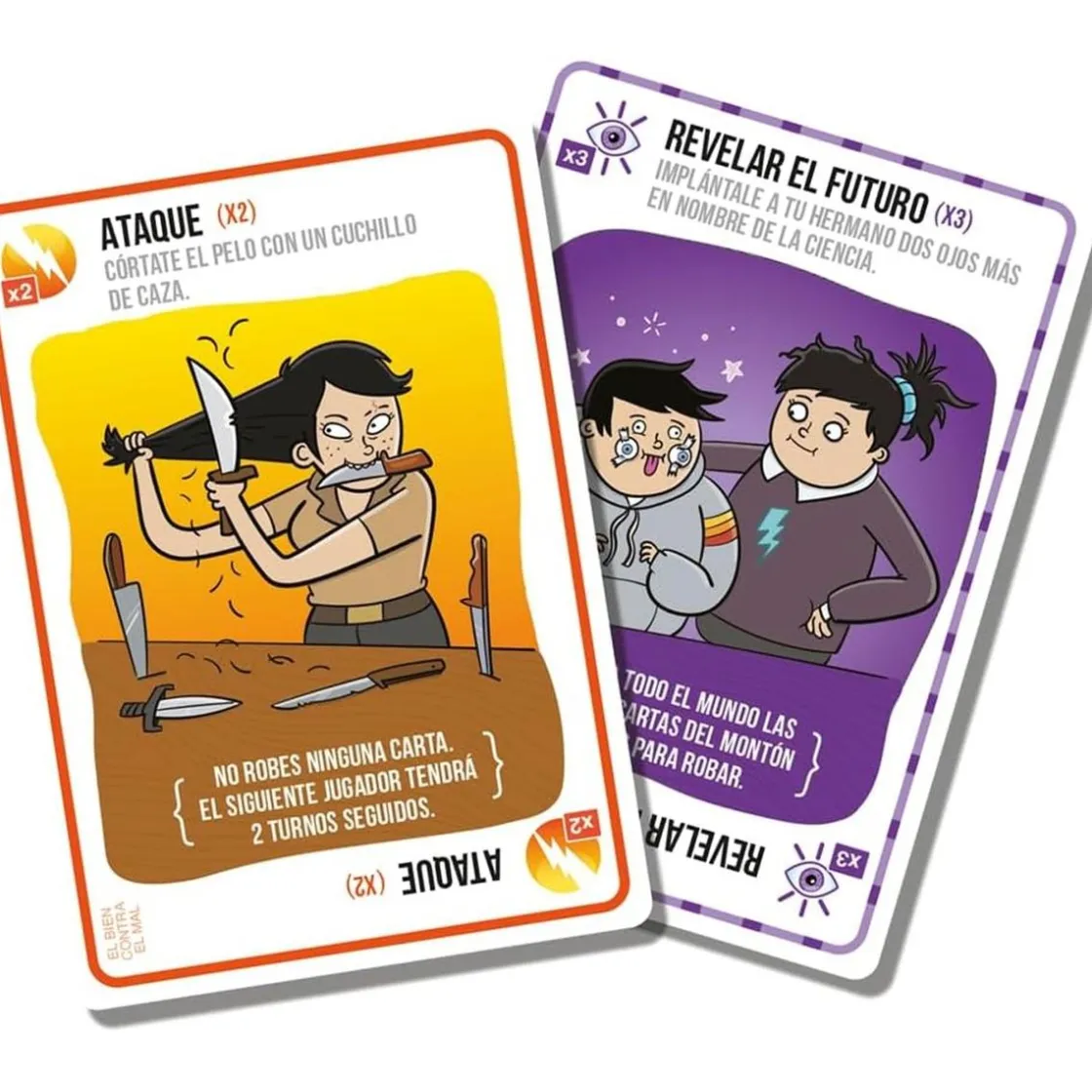ASMODEE Juego de batalla Buena contra Mala - Cartas en Español ㅤ* Friki Zone