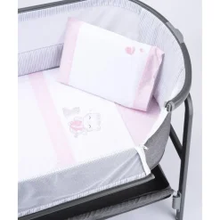 Prenatal Juego de cuna de 3 piezas rosa