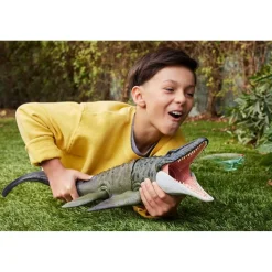 MATTEL Jurassic World - Mosasaurus “Bite ’N Blast” con mini Dilophosaurus