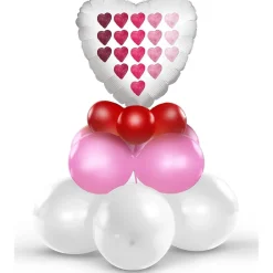 TOYS "R" US Kit de decoración y inflado Corazón Blanco Amor (12 globos de látex, 1 globo foil mylar 45 cm) para composición de 75 cm de alto ㅤ* Artículos De Fiesta Y Regalos