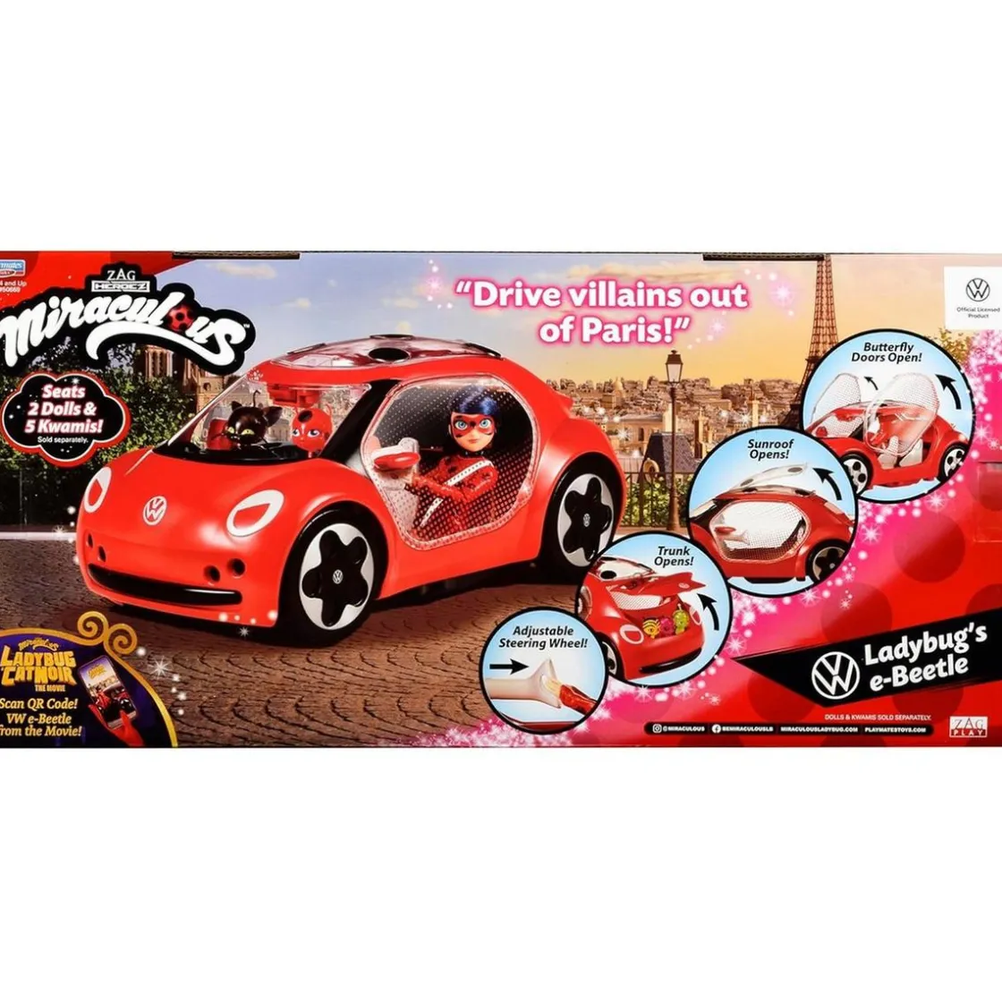 LADYBUG - Miraculous Vehículo Volkswagen E-Beetle* Muñecas