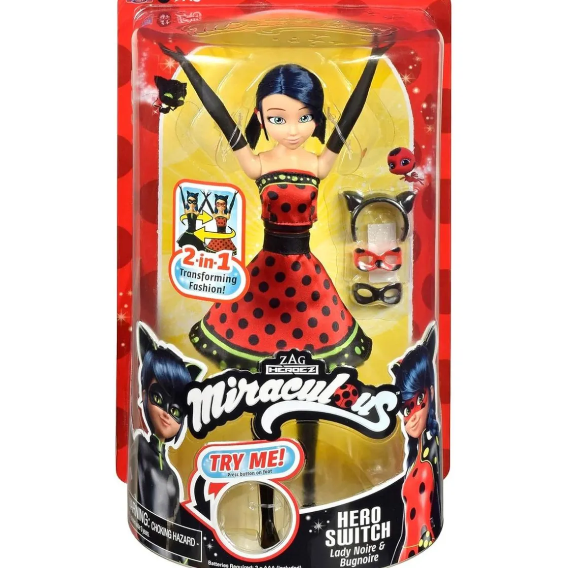 LADYBUG - Muñeca Miraculous Hero Switch
