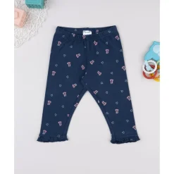 Prenatal Leggings azules con lazos y corazones para niña