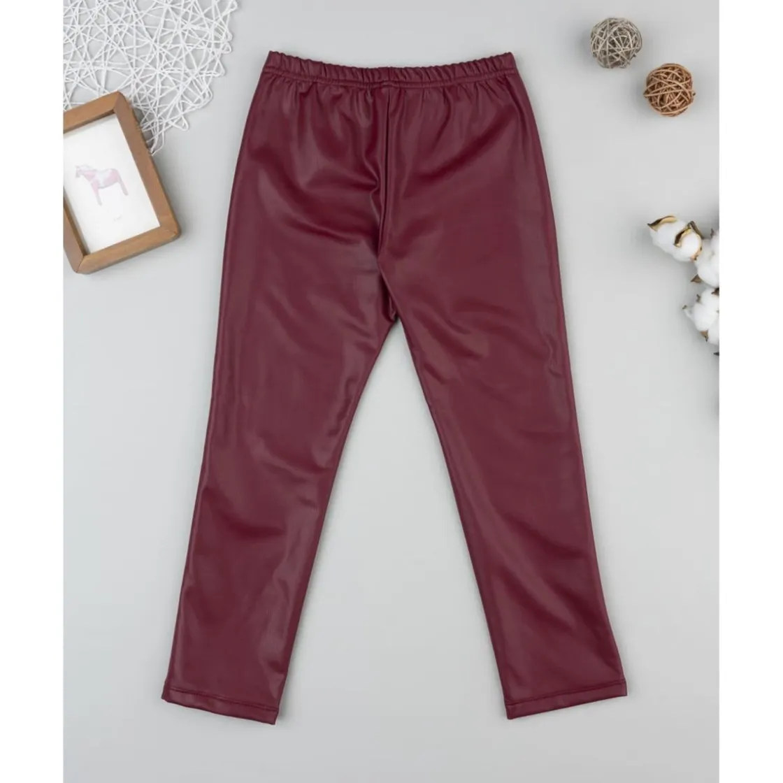 Prenatal Leggings efecto piel burdeos para niña