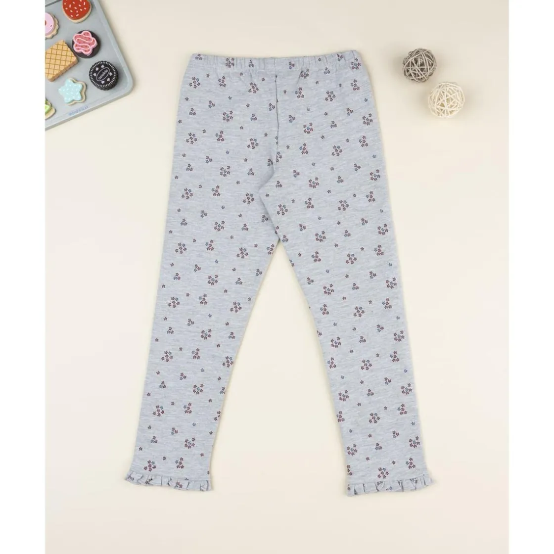 Prenatal Leggings grises de niña con estampado floral allover* Niña·Niña 2-10 Años|Niña 2-10 Años·Leggings Y Faldas