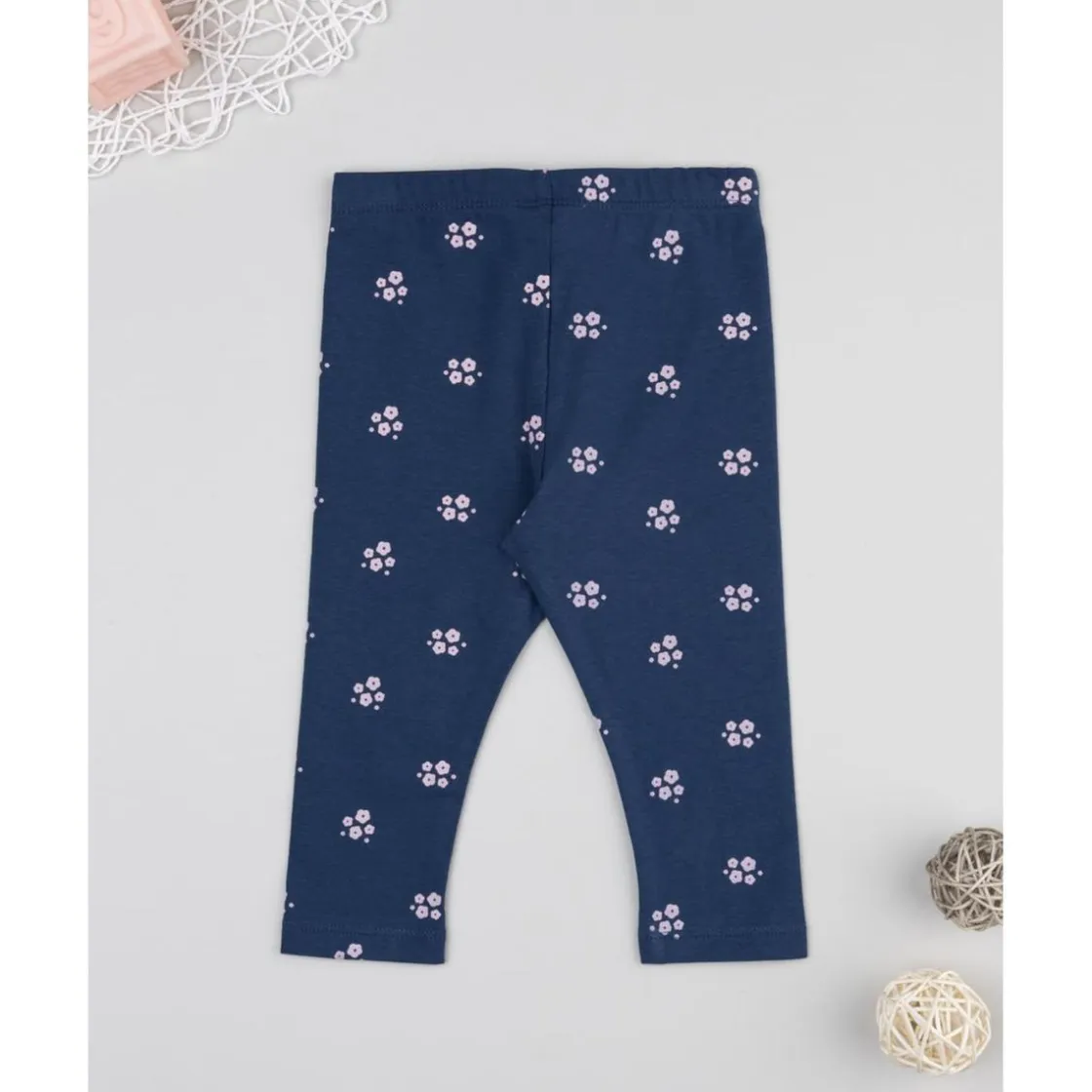 Prenatal Leggings niña azul con flores y lazo* Niña·Bebé Niña 3-36 Meses|Bebé Niña 3-36 Meses·Leggings Y Faldas