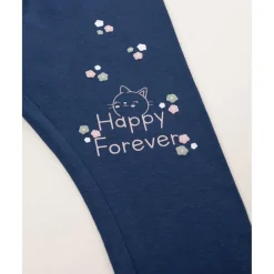 Prenatal Leggings niña azul con gatito