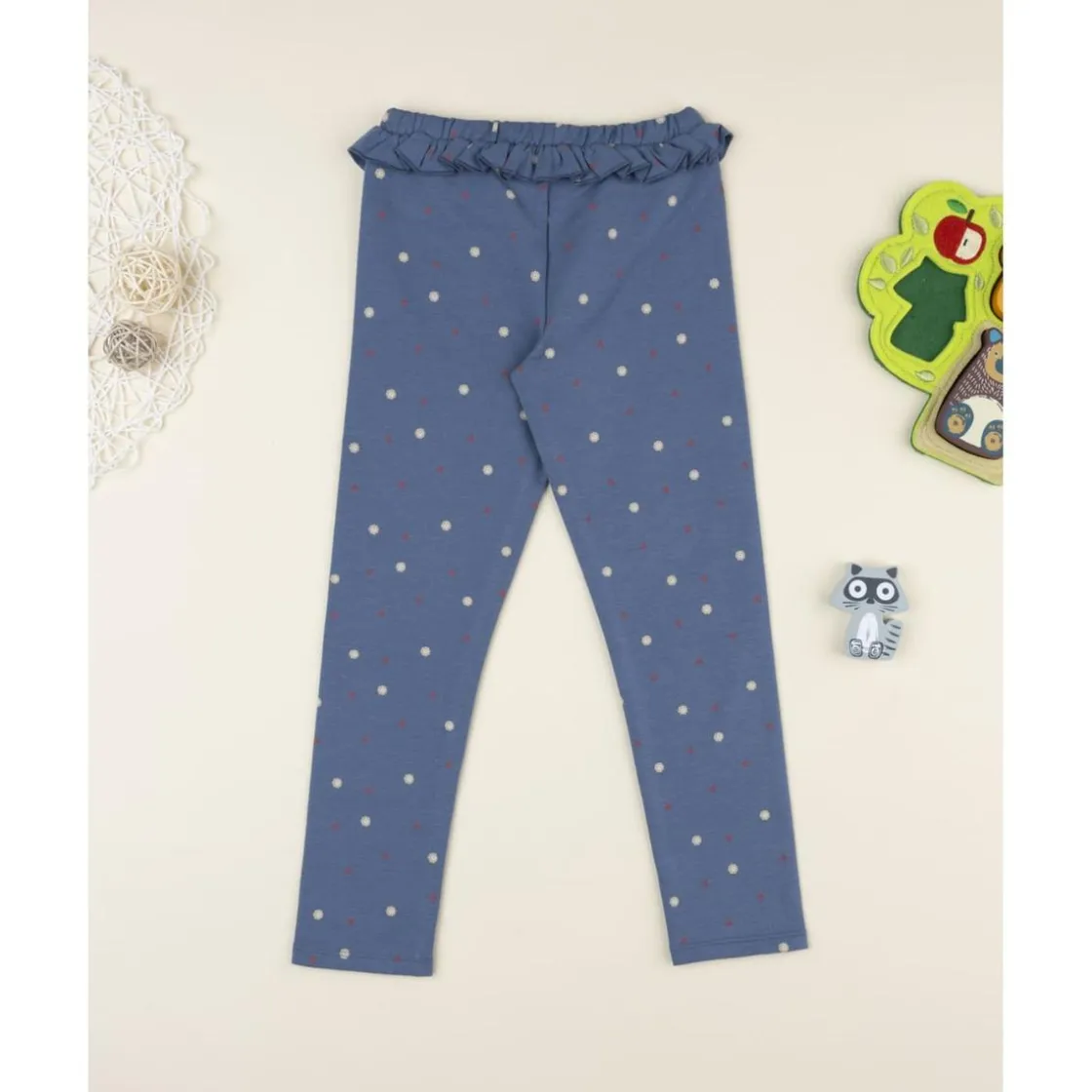 Prenatal Leggings niña azules con topos