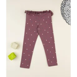 Prenatal Leggings niña rosa antiguo con volantes