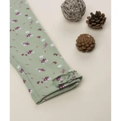 Prenatal Leggings niña verdes con estampado floral