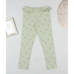 Prenatal Leggings niña verdes con estampado floral