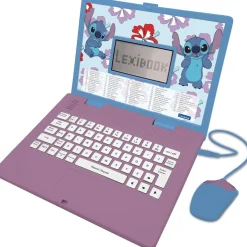LEXIBOOK - Ordenador portátil educativo bilingüe Disney Stitch* Juguetes Educativos Y Libros