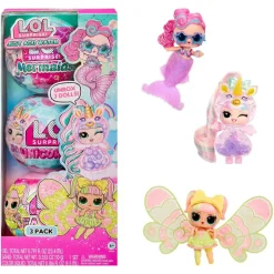 LOL SURPRISE L.O.L. Surprise - Just add Water - Pack 3 muñecas fantasía (sirena, hada y unicornio)