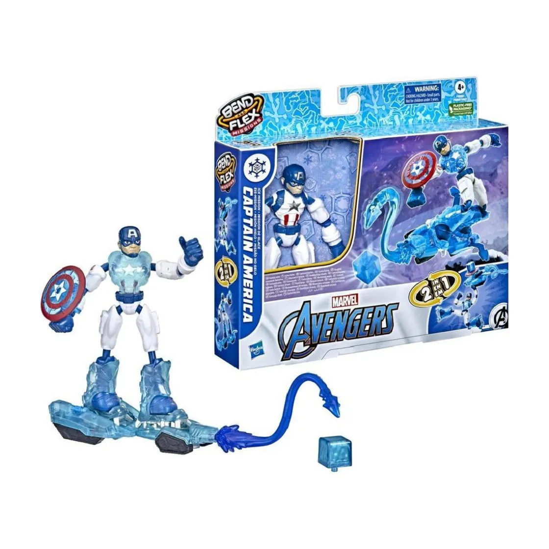 HASBRO EU TRADING Los Vengadores - Capitan America - Figura Bend and Flex* Figuras De Acción
