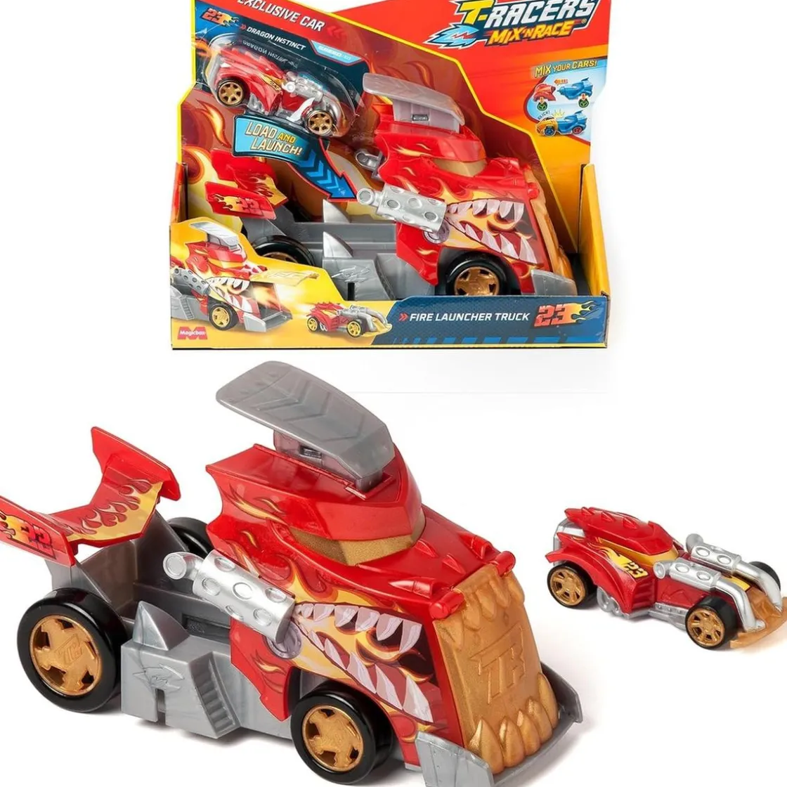 T-RACERS Magic Box - Mix N' Race Fire Launcher Truck ㅤ
