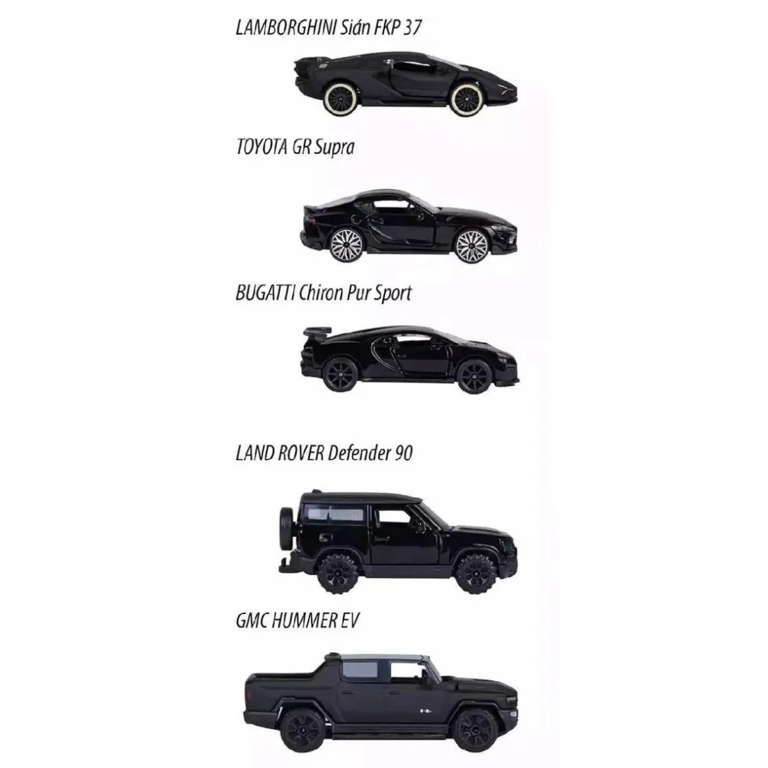 MAJORETTE - Pack 5 Coches Black Edition* Vehículos Y Circuitos