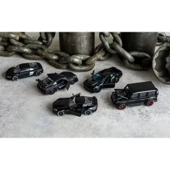 MAJORETTE TOYS Majorette - Set de 5 coches de juguete negros con ruedas giratorias ㅤ