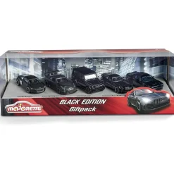 MAJORETTE TOYS Majorette - Set de 5 coches de juguete negros con ruedas giratorias ㅤ