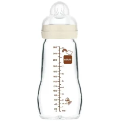 MAM - Biberón de cristal Feel Good 260 ml Beige* Biberones Y Chupetes·Biberones