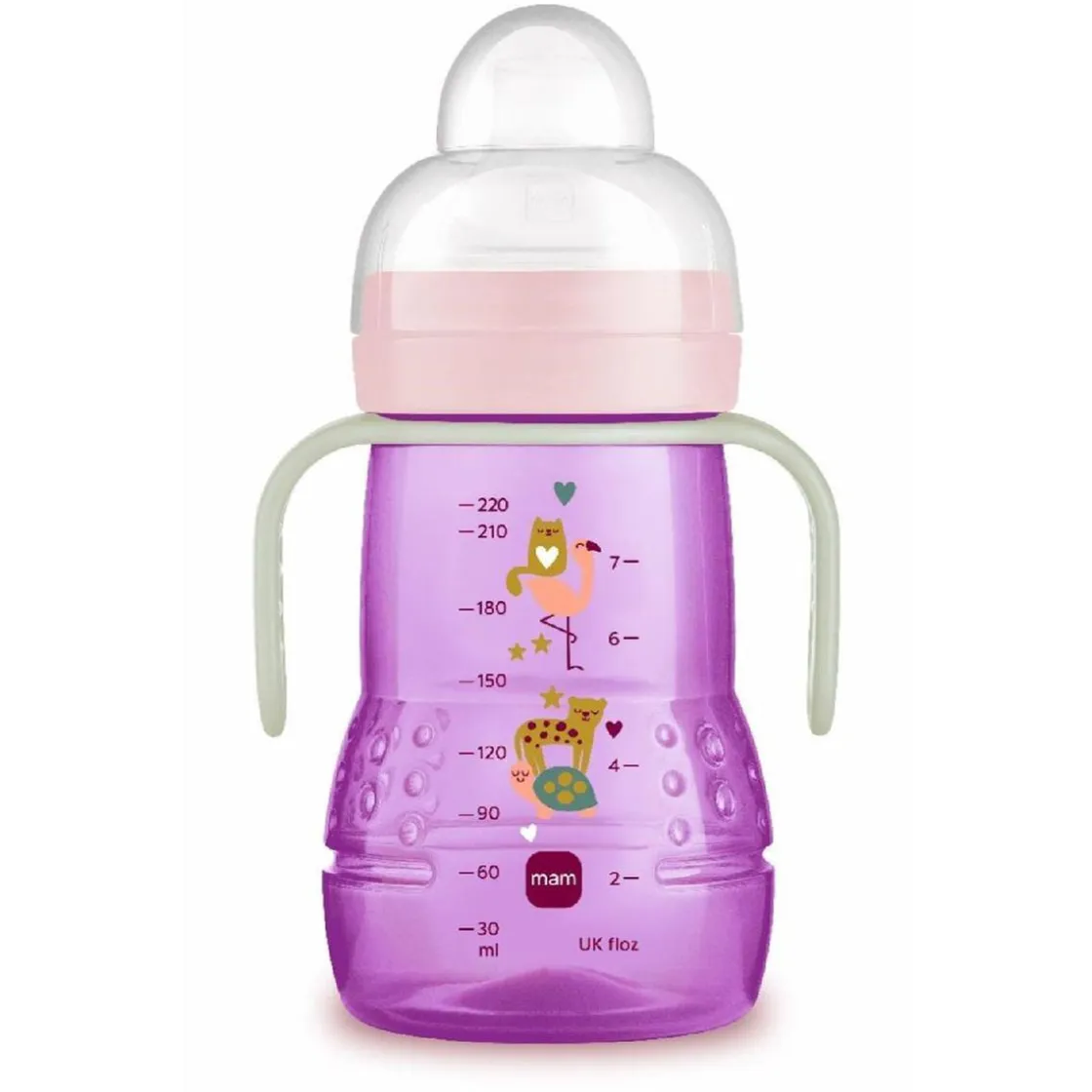 MAM - Biberón transición Trainer 220ml rosa