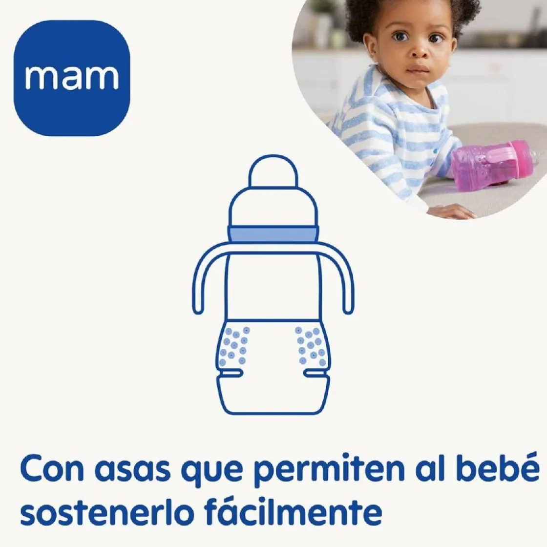 MAM - Biberón transición Trainer 220ml rosa