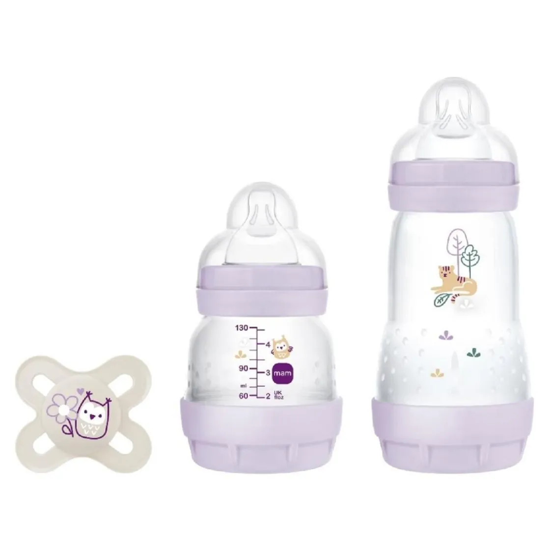 MAM - Kit de inicio biberón + chupete Welcome to the World morado* Biberones Y Chupetes·Biberones