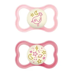MAM - Pack 2 chupetes Supreme Night silicona mate +6 meses rosa* Biberones Y Chupetes·Chupetes