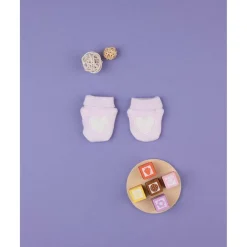 Prenatal Manoplas de felpa rosa para recién nacida