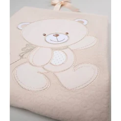 Prenatal Manta de cuna con osito bordado