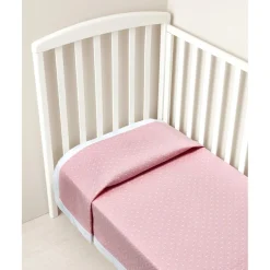 Prenatal Manta de verano rosa con borde blanco