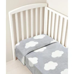 Prenatal Manta para cama de peluche sintético gris con nubes* Ropa De Cama·Sábanas Y Mantas|Recién Nacido·Ropa De Cama