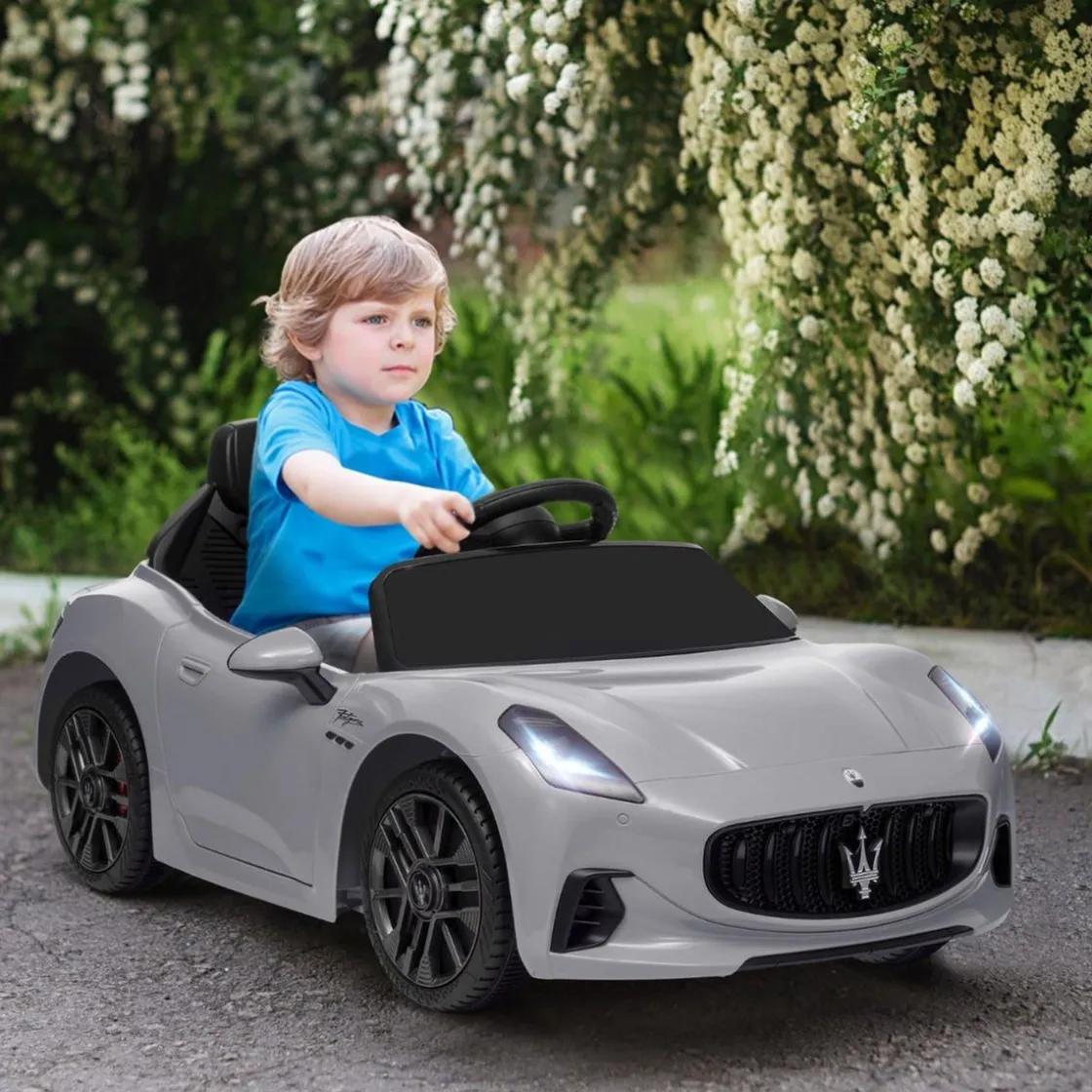 AIYAPLAY Maserati Gran Turismo Folgore eléctrico Gris* Vehículos De Batería O A Pedales