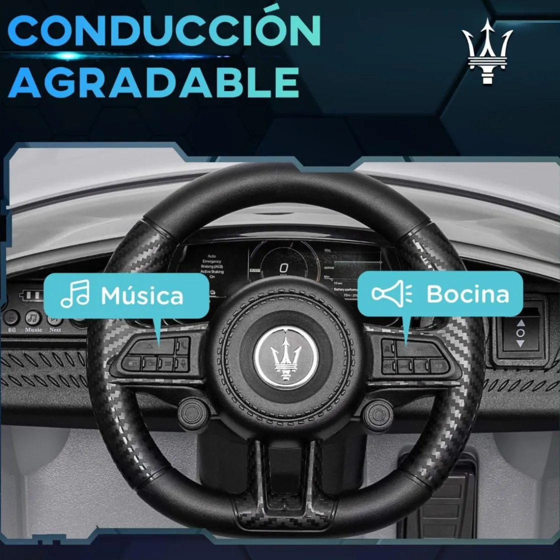 AIYAPLAY Maserati Gran Turismo Folgore eléctrico Gris* Vehículos De Batería O A Pedales