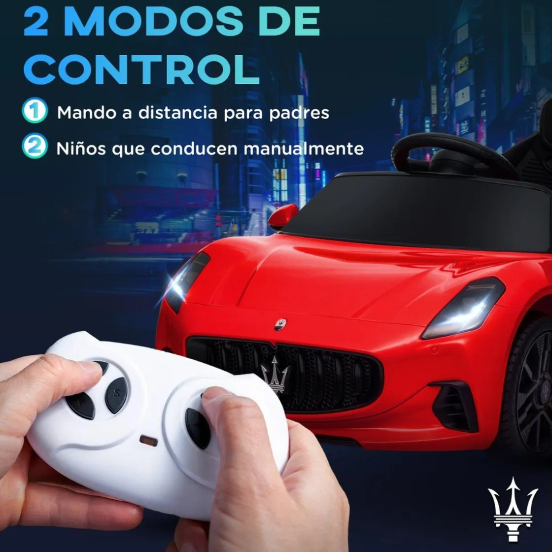 AIYAPLAY Maserati Gran Turismo Folgore eléctrico Rojo* Vehículos De Batería O A Pedales