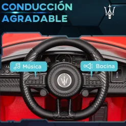 AIYAPLAY Maserati Gran Turismo Folgore eléctrico Rojo* Vehículos De Batería O A Pedales