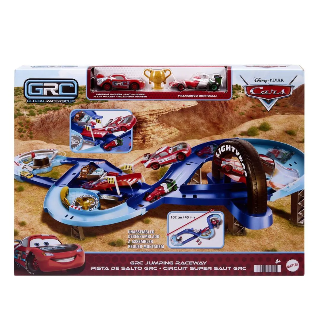 MATTEL - Cars - Set de pistas y vehículos Global Racers pista de salto