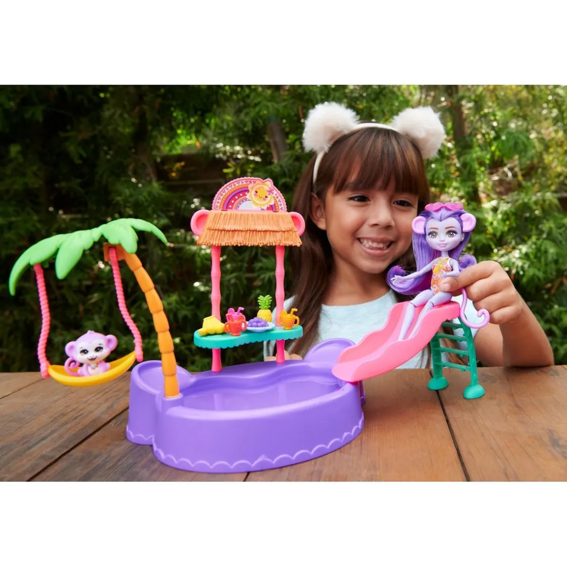 MATTEL - Enchantimals - Piscina infantil con tobogán y figuras ㅤ* Muñecas