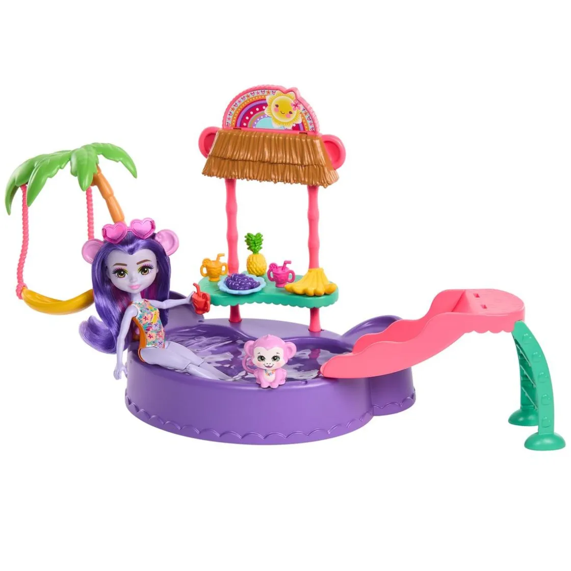 MATTEL - Enchantimals - Piscina infantil con tobogán y figuras ㅤ* Muñecas