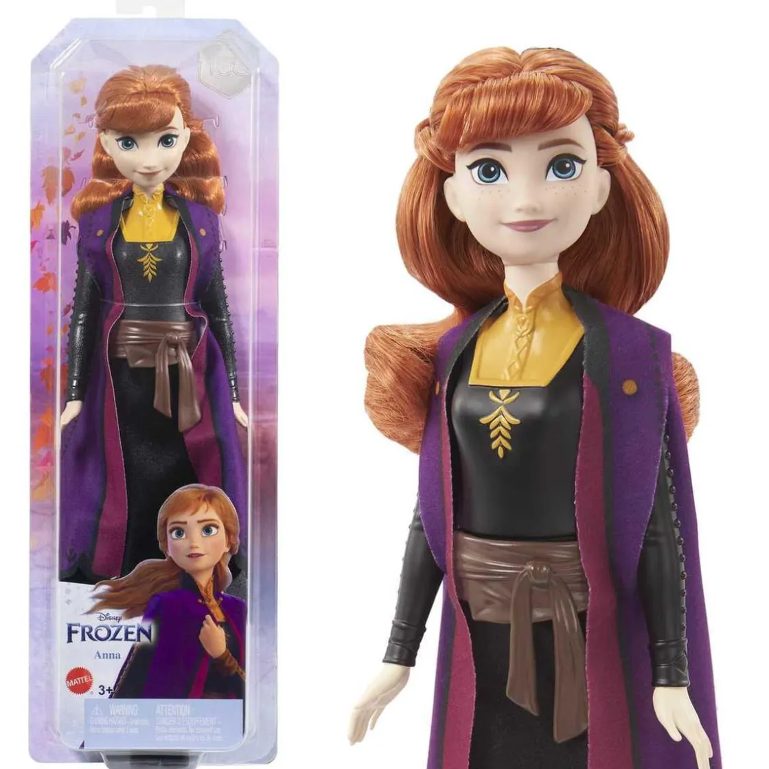 MATTEL - Frozen - Muñeca Frozen 2 Anna con Chaleco y Look de Película ㅤ