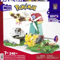 MATTEL - Pokemon - Construcción Pokémon con movimiento: Pikachu, Wooloo y Pidgey, 240 bloques ㅤ* Juguetes De Construcción