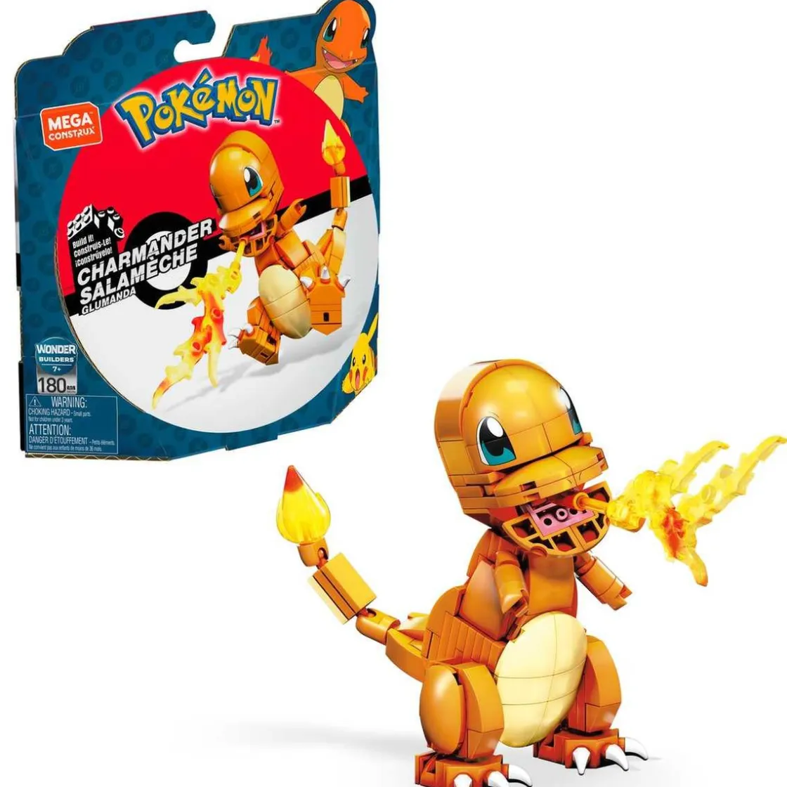 MATTEL - Pokemon - Figura de construcción Mega Construx Pokémon Charmander Naranja ㅤ