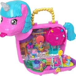 MATTEL - Polly Pocket - Cofre unicornio Partyland juguete - (Varios modelos)* Coleccionables Y Mini Mundos