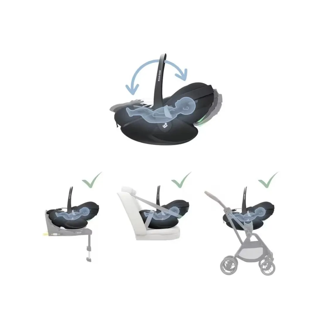 MAXI COSSI Maxi-Cosi - Silla auto Pebble 360 Pro Essential black