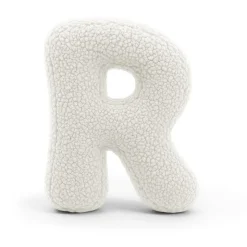MEOWBABY - Almohada Infantil con Forma de Letra “R” Color Blanco Roto “Bearly R”
