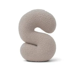 MEOWBABY - Almohada Infantil con Forma de Letra “S” Color Gris Claro “Bearly S”