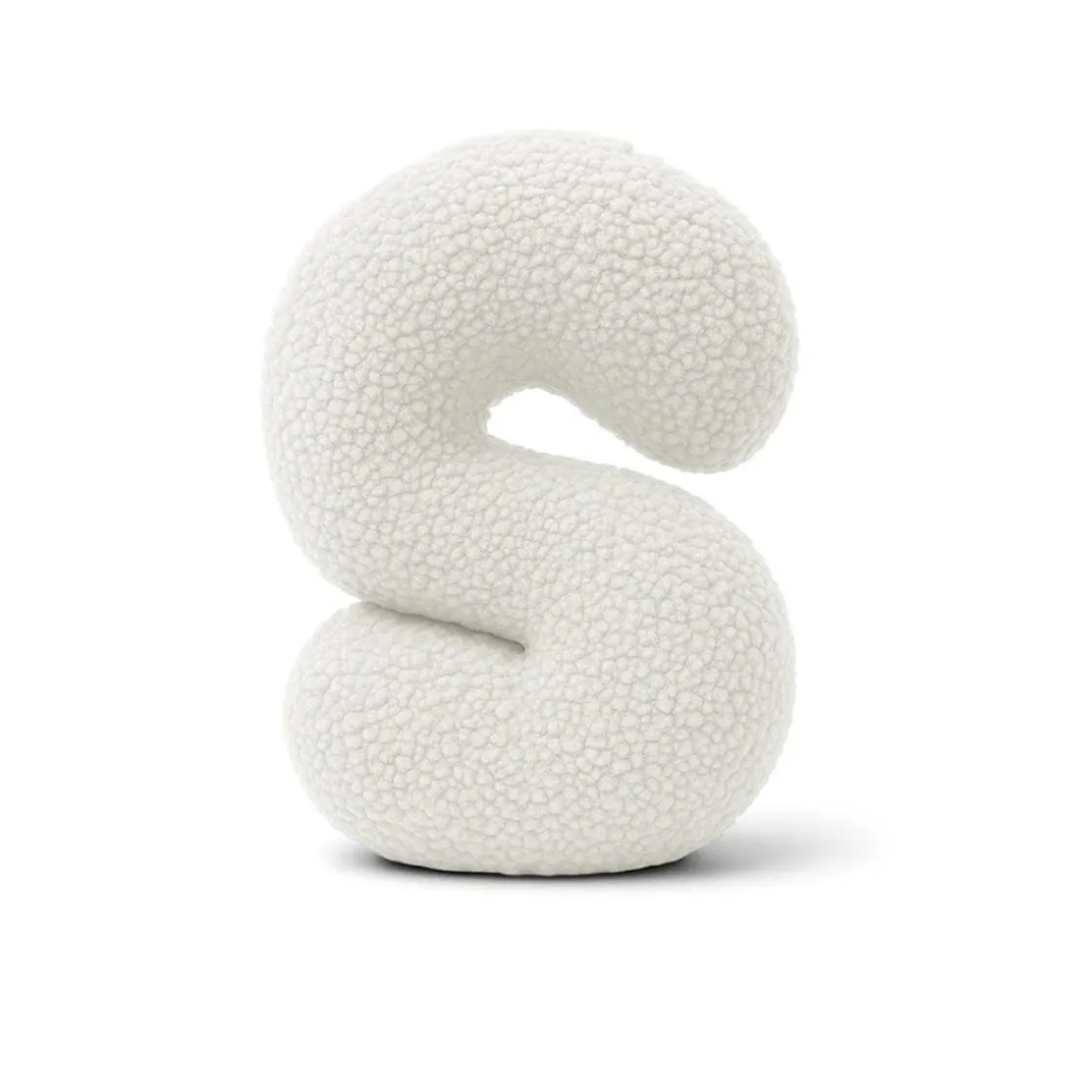 MEOWBABY - Almohada Infantil con Forma de Letra “S” Color Blanco Roto “Bearly S”